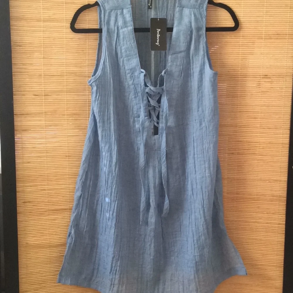 NEW! Swim Coverup dress NWT blue PORTOCRUZ beach pool resort